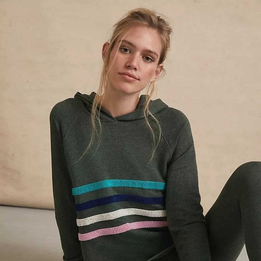 NWT Anthropologie Sundry Galen Chenille Stripe Hoodie